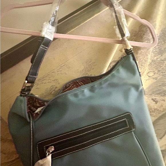 New Maxx New York Multi Purpose Steel Blue Bag with Pouch Nylon & Leather - Picture 7 of 7